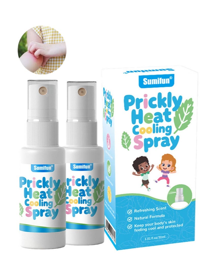 سوميفون عبوة من قطعتين من بخاخ تبريد الحرارة الشائكة يخفف الحرارة الشائكة وتهيج الجلد حماية مضادة للبكتيريا للبشرة يهدئ الحكة الناتجة عن لدغات الحشرات يوفر الراحة وتخفيف الحكة (30 مل + 30 مل) - Image 1